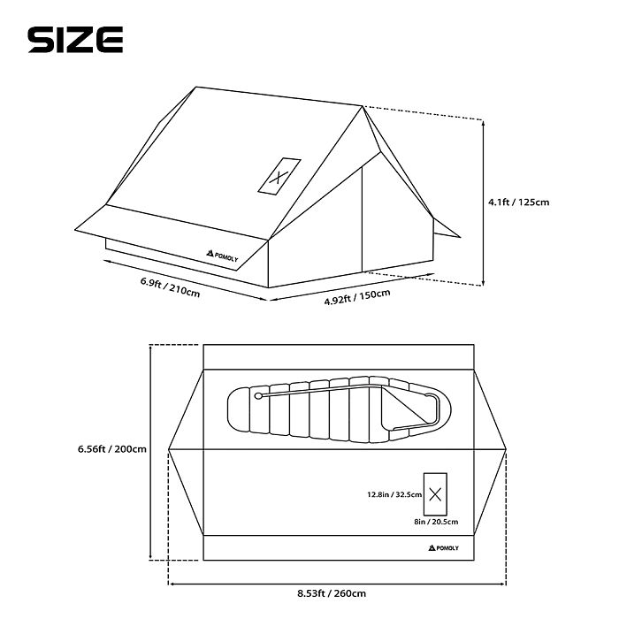 CHALET 70 Camping Hot Tent With Two Poles | Solo Winter Camping Wall Tent  | POMOLY New Arrival