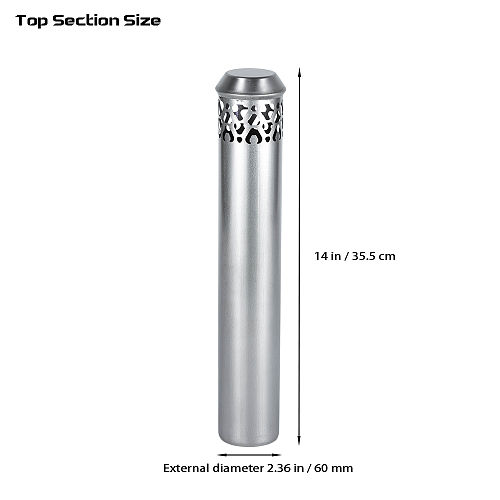 Φ2.36in x 14.17in (Φ6cm x 36cm) Titanium Stove Pipe Set 2.0 Version | Detachable Assembled Stove Chimney Non Rolling Solid Section Flue | POMOLY