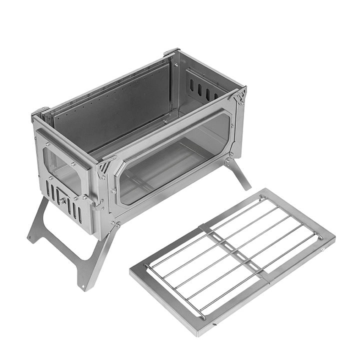 T-Brick | Portable Titanium Wood Stove for Hot Tent Camping | POMOLY