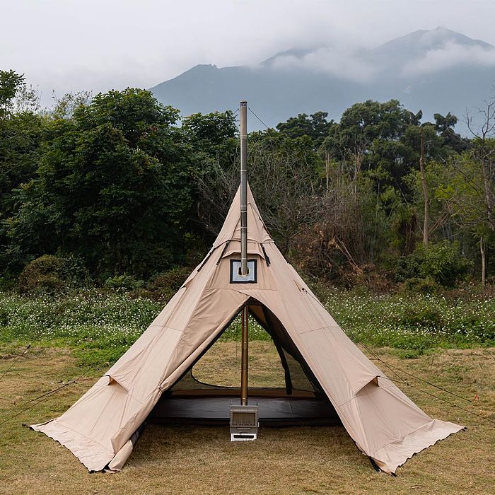 Pomoly PEAK TC Hot Tent | Tetoron Cotton Tipi Tent with Inner Tent Winter Camping | POMOLY New Arrival