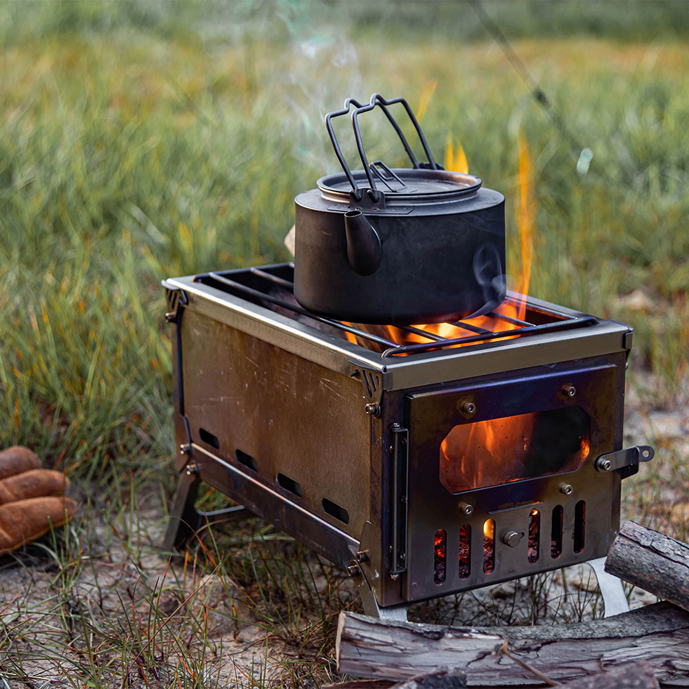 T-Brick Mini Titanium Campfire Grill Ultralight Stove Accessory