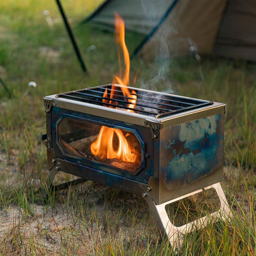 T-Brick Mini Titanium Campfire Grill Ultralight Stove Accessory