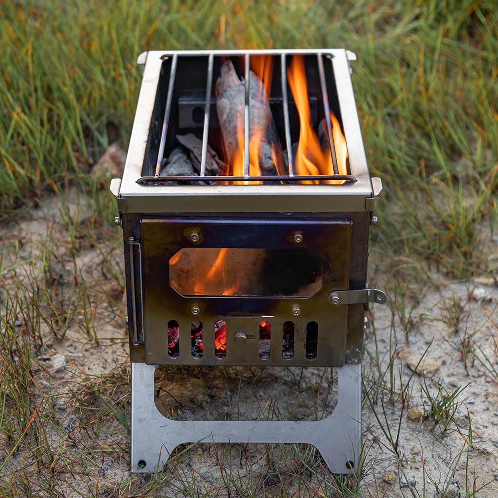 T-Brick Mini Titanium Campfire Grill Ultralight Stove Accessory