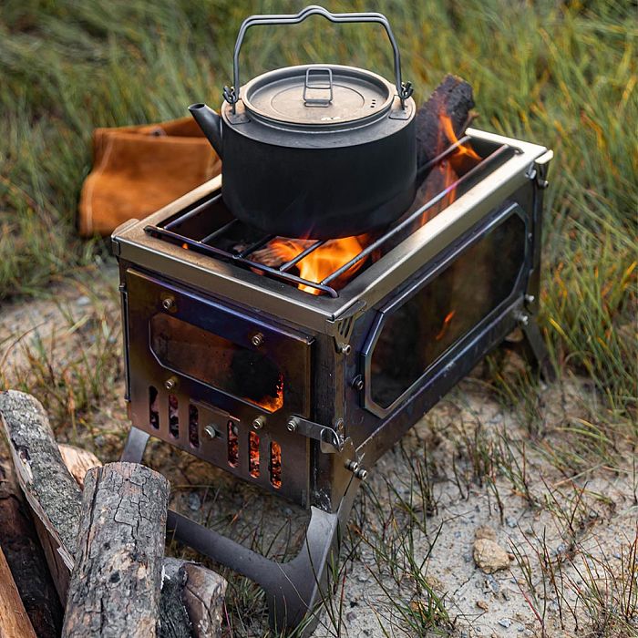 T-Brick Mini | Portable Titanium Wood Stove for Solo Hot Tent Camping | POMOLY New Series