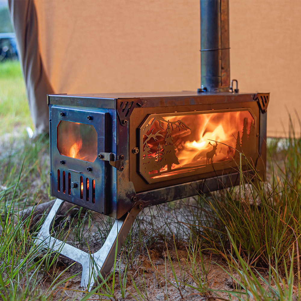 wantkey camp Valo shade マーブル柄 Tno T.LE Altay Stove T-Brick Winter Version | Portable Titanium Wood Stove