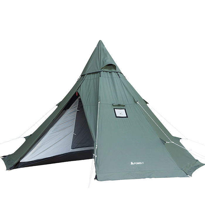 YARN Octa Canvas Hot Tent | 3-5 Person Tipi Tent with Wood Stove Jack for All Season Camping | POMOLY New Arrival