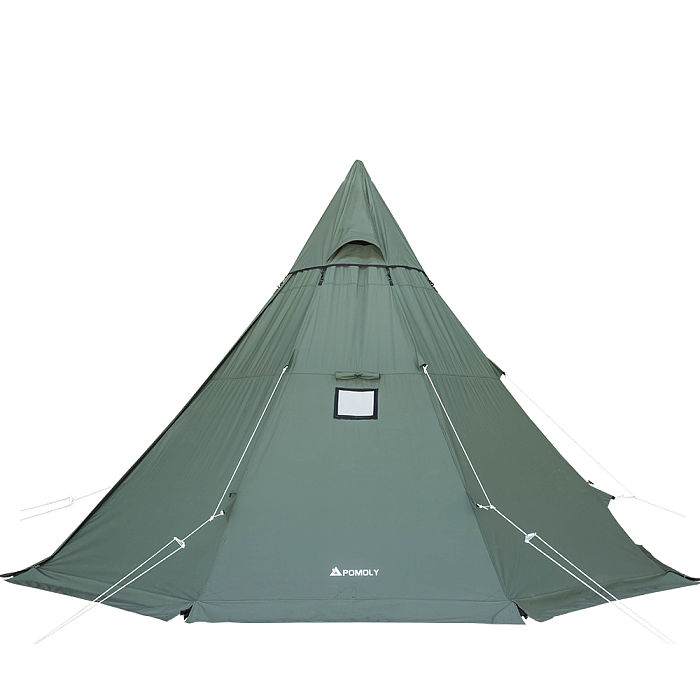YARN Octa Canvas Hot Tent | 3-5 Person Tipi Tent with Wood Stove Jack for All Season Camping | POMOLY New Arrival