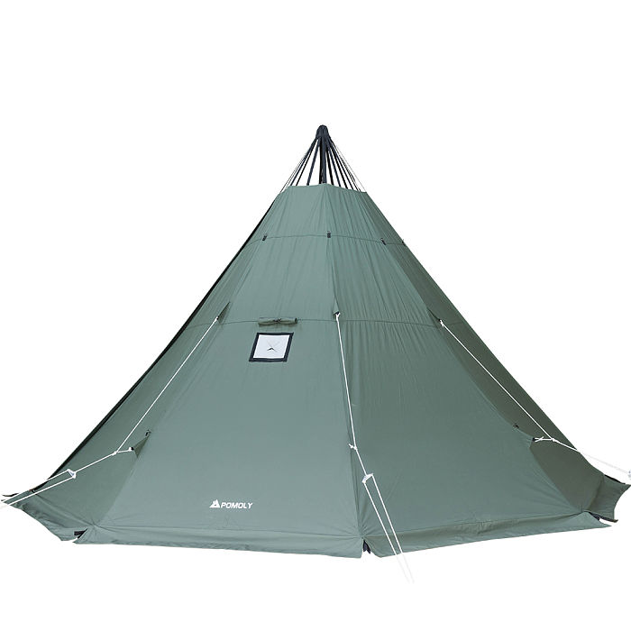 YARN Octa Canvas Hot Tent | 3-5 Person Tipi Tent with Wood Stove Jack for All Season Camping | POMOLY New Arrival