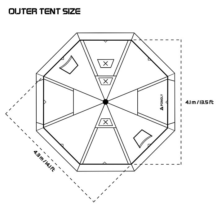 Bromance 70 Tipi Wood Stove Tent for 4-6 Person (3 Stove Jacks) | POMOLY New Arrival