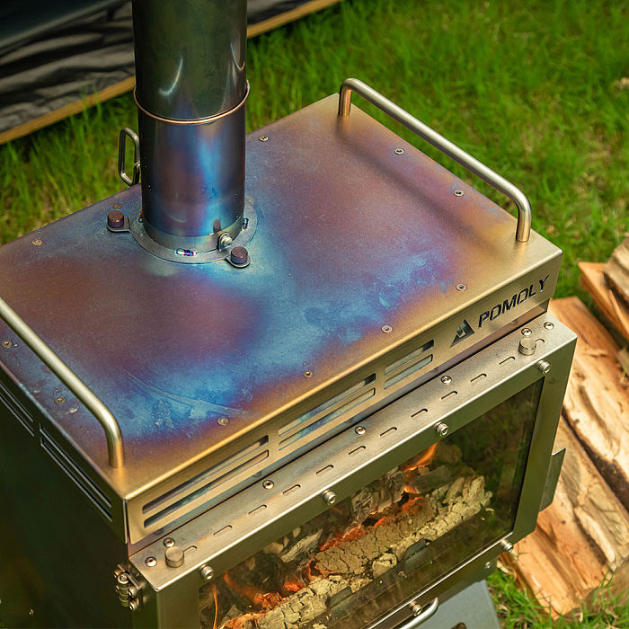 Dweller-Ti Wood Stove | Titanium Outdoor Fireplace | POMOLY & GREEN STOVE New Arrival