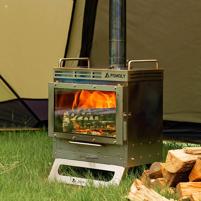 Dweller-Ti Wood Stove | Titanium Outdoor Fireplace | POMOLY & GREEN STOVE New Arrival