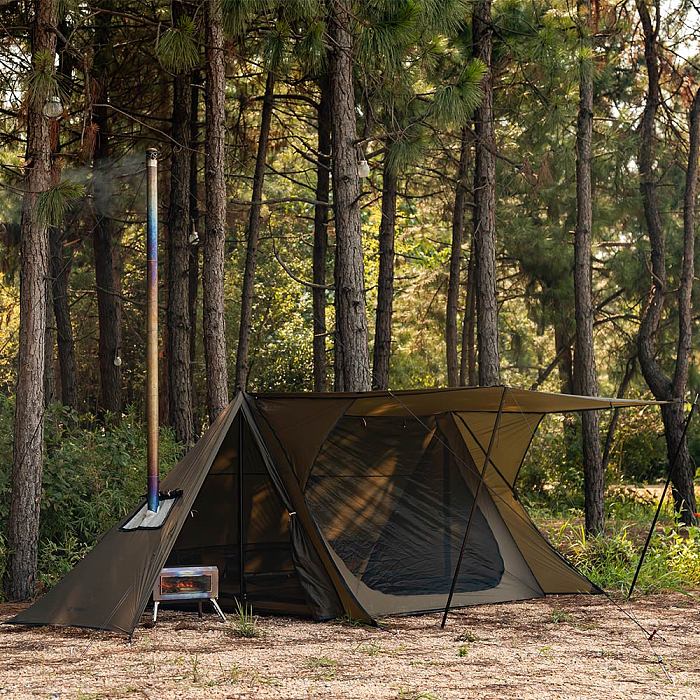 【Pre Order】STOVEHUT 20 Ultralight Shelter Hot Tent Camping Tent with Stove Jack (Brown) | POMOLY New Arrival