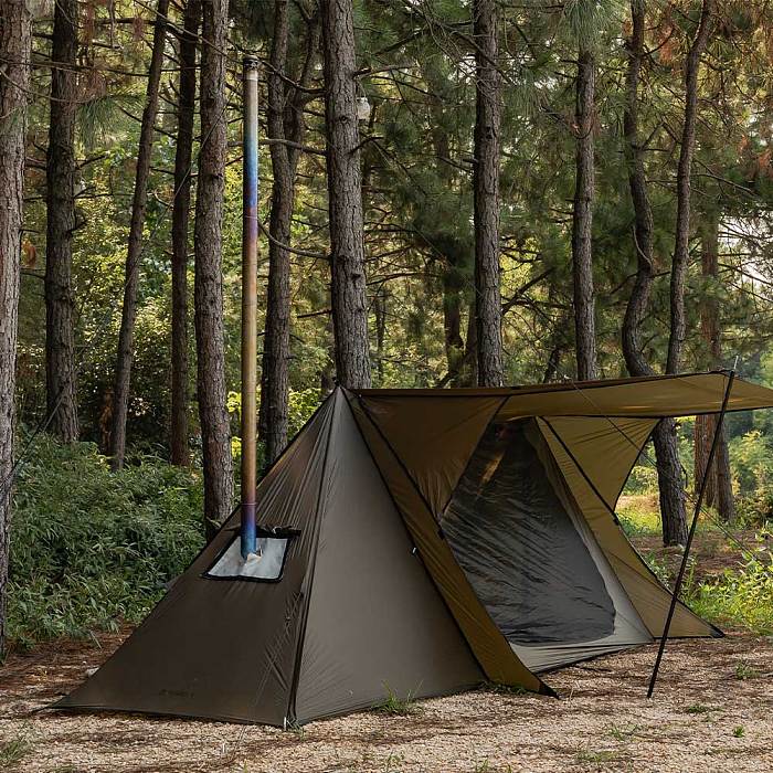 【Pre Order】STOVEHUT 20 Ultralight Shelter Hot Tent Camping Tent with Stove Jack (Brown) | POMOLY New Arrival