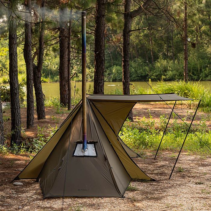 【Pre Order】STOVEHUT 20 Ultralight Shelter Hot Tent Camping Tent with Stove Jack (Brown) | POMOLY New Arrival