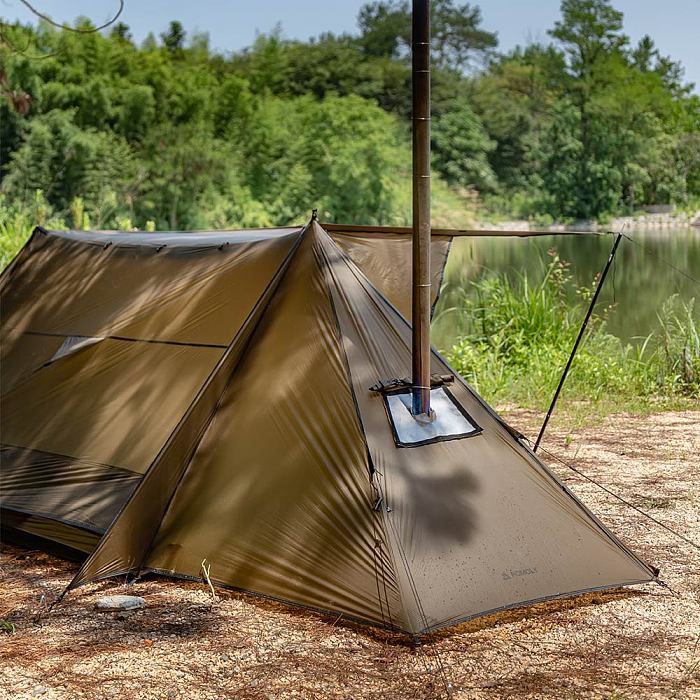 【Pre Order】STOVEHUT 20 Ultralight Shelter Hot Tent Camping Tent with Stove Jack (Brown) | POMOLY New Arrival