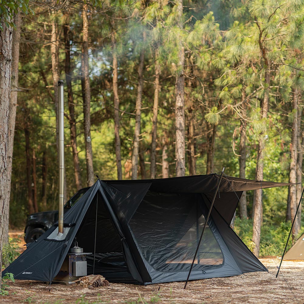 STOVEHUT Black Shelter Hot Tent | Camping Baker Style Shelter Tent