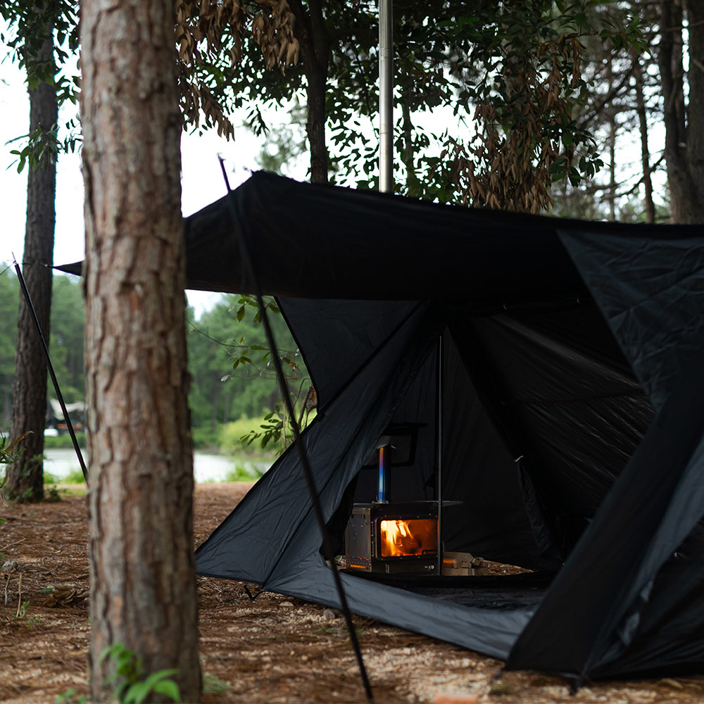 STOVEHUT Black Shelter Hot Tent | Camping Baker Style Shelter Tent