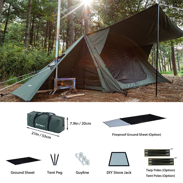 STOVEHUT TC Chimney Shelter | Camping Hot Tent for Bushcrafter | POMOLY New Arrival
