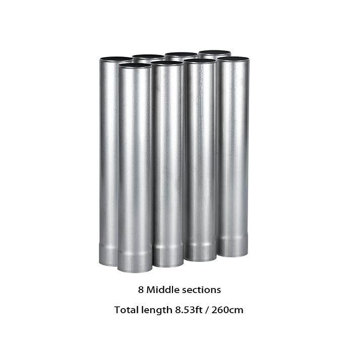 Φ2.36in x 14.17in (Φ6cm x 36cm) Titanium Extension Middle Section Chimney Set | POMOLY