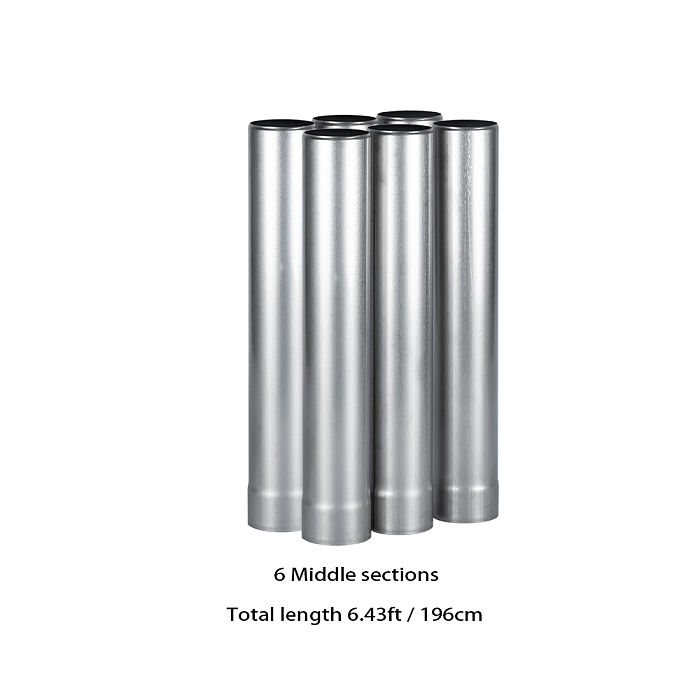 Φ2.36in x 14.17in (Φ6cm x 36cm) Titanium Extension Middle Section Chimney Set | POMOLY