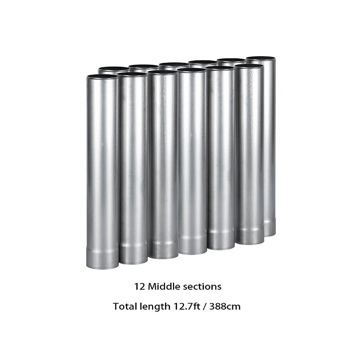 Φ2.36in x 14.17in (Φ6cm x 36cm) Titanium Extension Middle Section Chimney Set | POMOLY