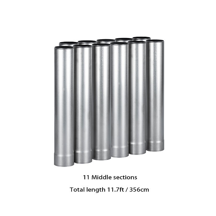 Φ2.36in x 14.17in (Φ6cm x 36cm) Titanium Extension Middle Section Chimney Set | POMOLY