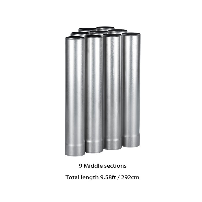 Φ2.36in x 14.17in (Φ6cm x 36cm) Titanium Extension Middle Section Chimney Set | POMOLY