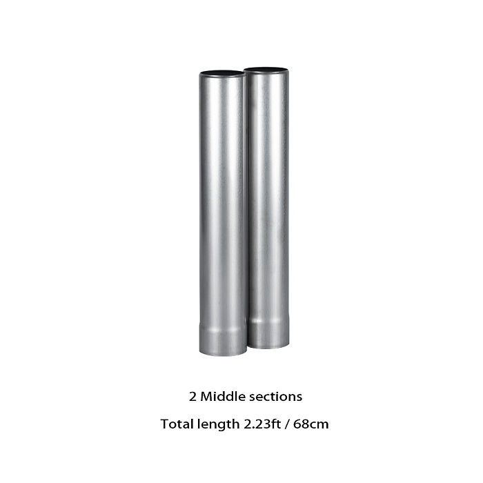 Φ2.36in x 14.17in (Φ6cm x 36cm) Titanium Extension Middle Section Chimney Set | POMOLY