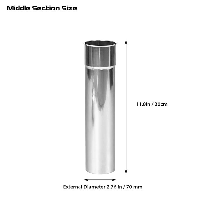 Φ2.76in x 11.81in (Φ7cm x 30cm) Chimney Extension Set | Stainless Steel Stovepipe Set | POMOLY