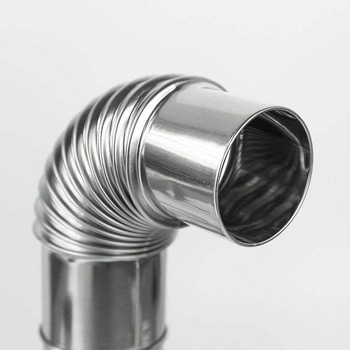 45 / 90 Degree Chimney Section | Φ2.76in x 2 Sections (Φ7cm) Stainless Steel Chimney for Wood Stove | POMOLY