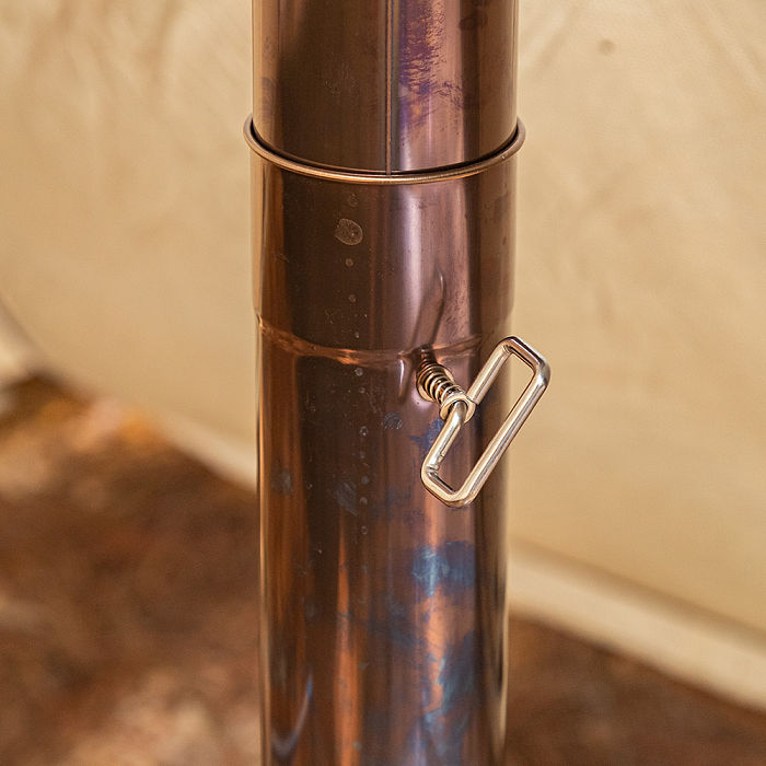 Φ2.76in x 11.8in (Φ7cm x 30cm) Airflow Controller Chimney Section | for Tent Stoves with 2.76in / 7cm Diameter Chimney Pipes | POMOLY