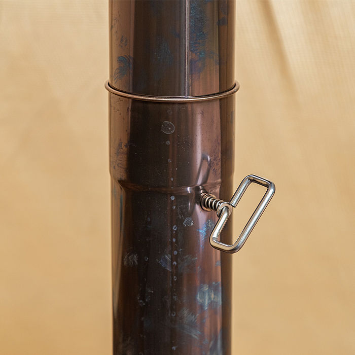 Φ2.76in x 11.8in (Φ7cm x 30cm) Airflow Controller Chimney Section | for Tent Stoves with 2.76in / 7cm Diameter Chimney Pipes | POMOLY