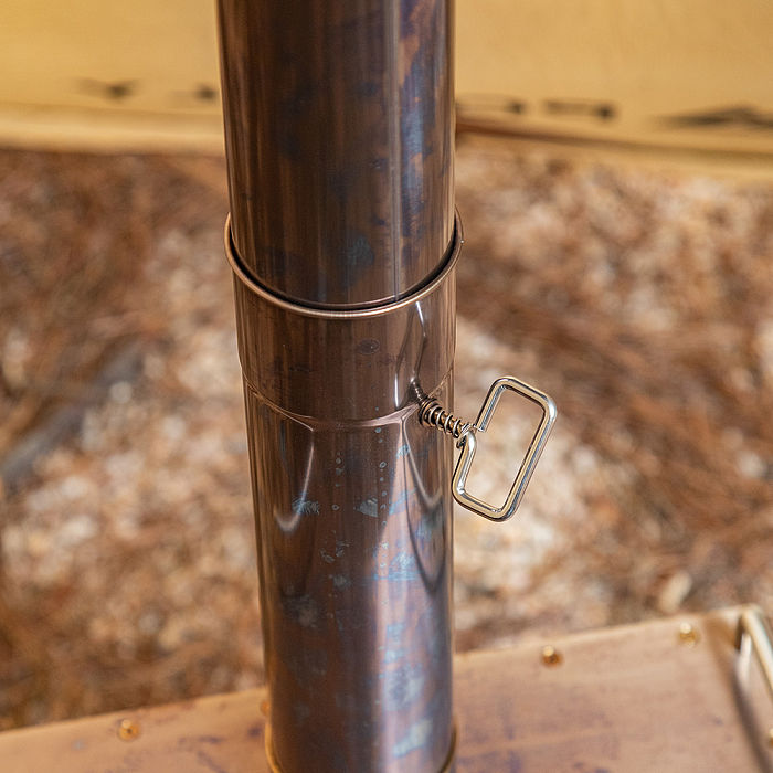 Φ2.76in x 11.8in (Φ7cm x 30cm) Airflow Controller Chimney Section | for Tent Stoves with 2.76in / 7cm Diameter Chimney Pipes | POMOLY