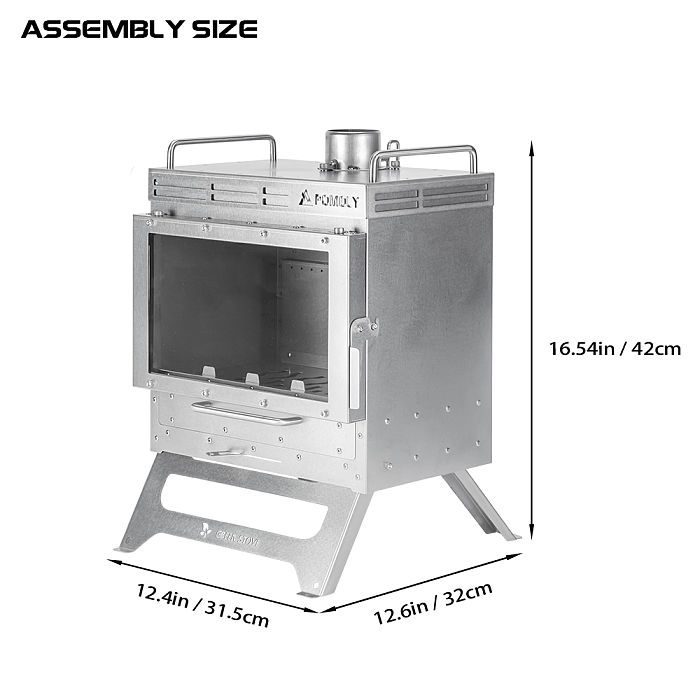 Dweller-Ti Titanium Wood Stove | Segmented Titanium Chimney Version | POMOLY & GREEN STOVE New Arrival