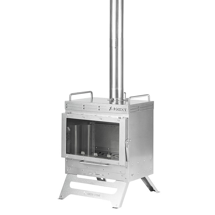 Dweller-Ti Titanium Wood Stove | Segmented Titanium Chimney Version | POMOLY & GREEN STOVE New Arrival