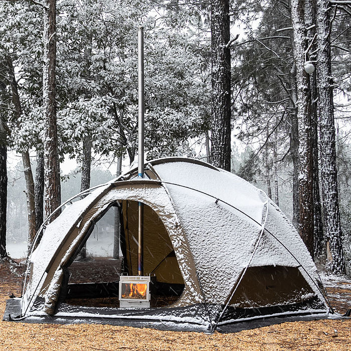 Dweller-Ti Titanium Wood Stove | Segmented Titanium Chimney Version | POMOLY & GREEN STOVE New Arrival