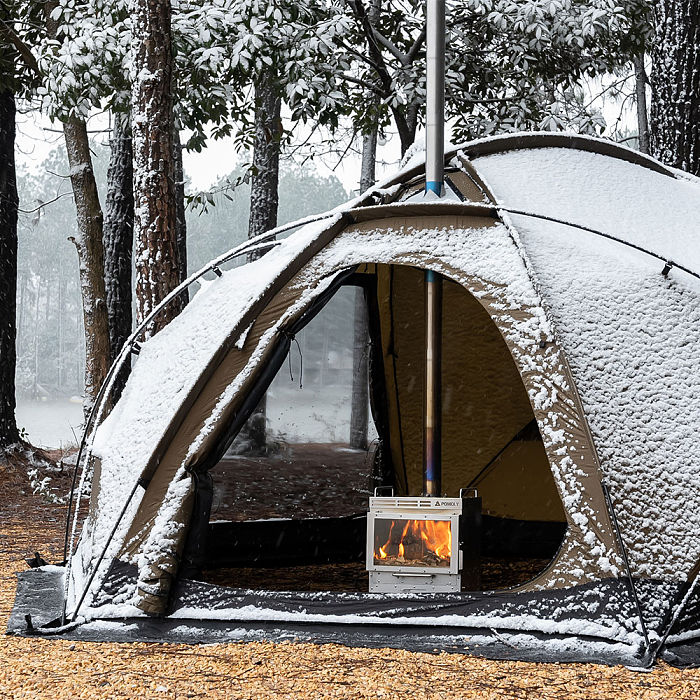 Dweller-Ti Titanium Wood Stove | Segmented Titanium Chimney Version | POMOLY & GREEN STOVE New Arrival