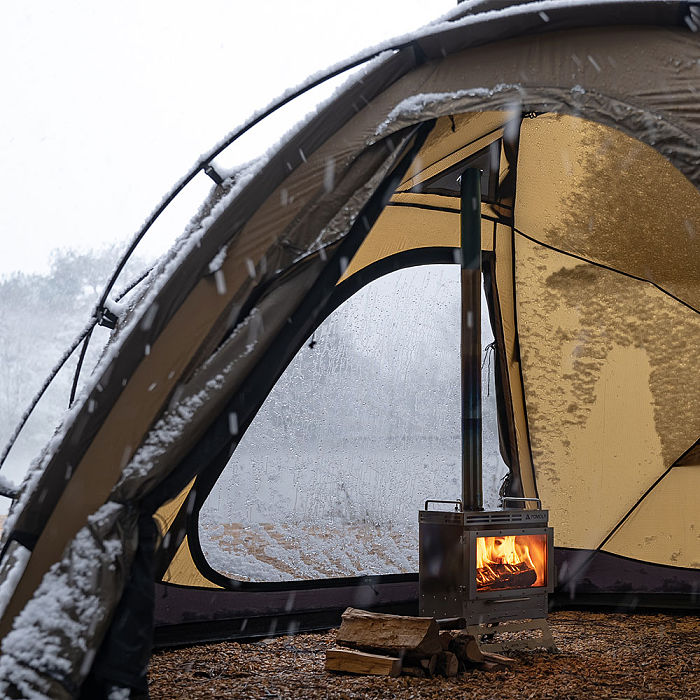 Dweller-Ti Titanium Wood Stove | Segmented Titanium Chimney Version | POMOLY & GREEN STOVE New Arrival