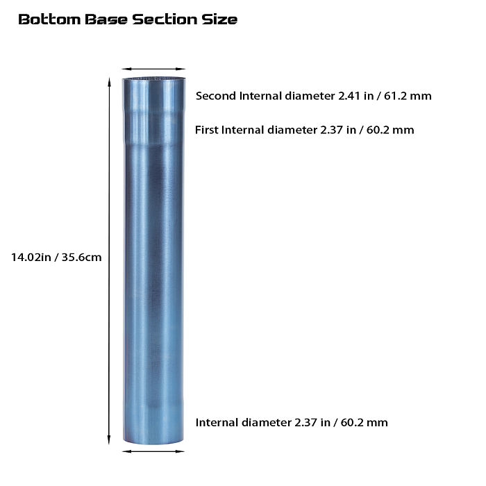 Φ2.36in x 14.17in x 9 Sections (Φ6cm x 36cm) Gradient Blue Titanium Chimney Set | Detachable Assembled Chimney | POMOLY New Arrival