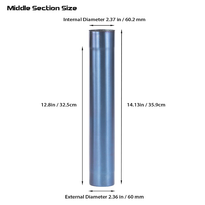 Φ2.36in x 14.17in x 9 Sections (Φ6cm x 36cm) Gradient Blue Titanium Chimney Set | Detachable Assembled Chimney | POMOLY New Arrival