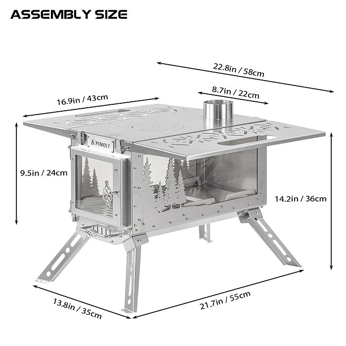 Oroqen Max 3 Wood Stove | Portable Stove for Hot Tent Camping | POMOLY New Arrival