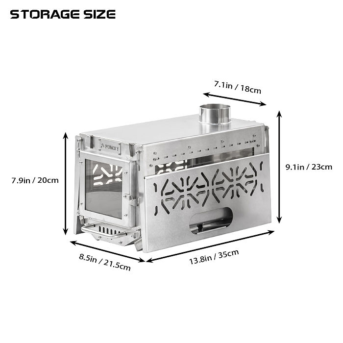 Oroqen Mini 3 Wood Stove | Portable Stove for Hot Tent Camping | POMOLY New Arrival