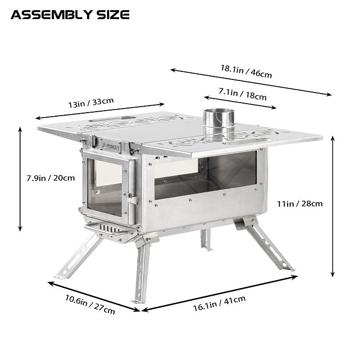 Oroqen Mini 3 Wood Stove | Portable Stove for Hot Tent Camping | POMOLY New Arrival