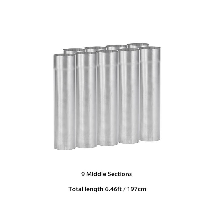 Φ2.36in x 9.84in (Φ6cm x 25cm) Titanium Extension Middle Section Chimney Set | POMOLY New Arrival
