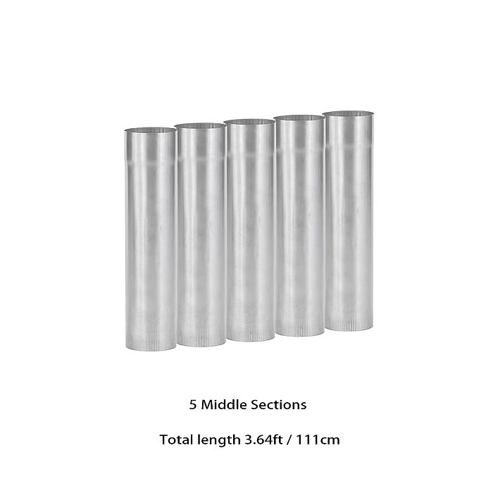 Φ2.36in x 9.84in (Φ6cm x 25cm) Titanium Extension Middle Section Chimney Set | POMOLY New Arrival