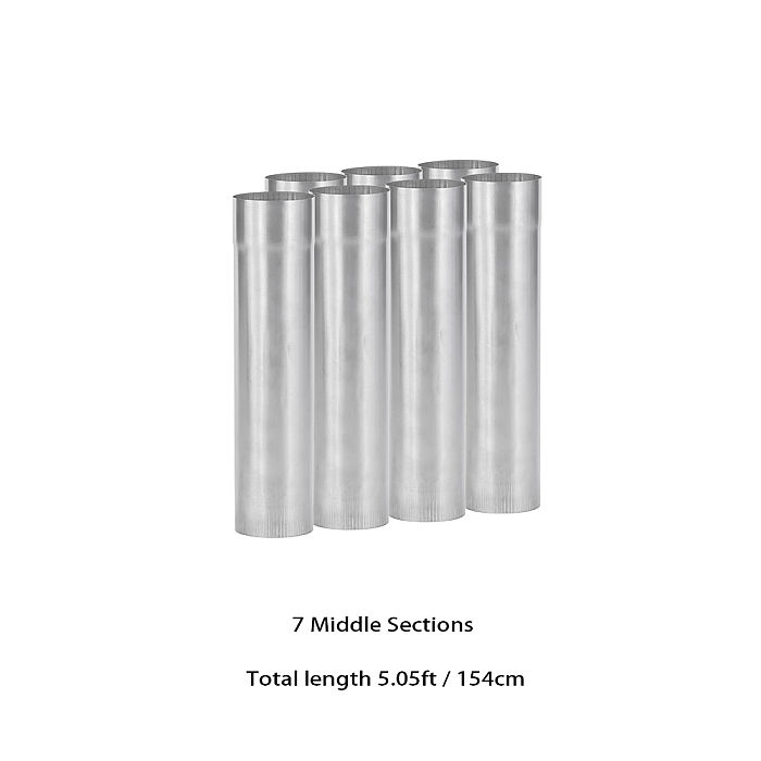 Φ2.36in x 9.84in (Φ6cm x 25cm) Titanium Extension Middle Section Chimney Set | POMOLY New Arrival