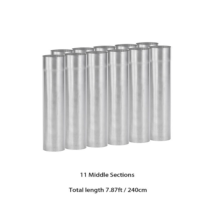 Φ2.36in x 9.84in (Φ6cm x 25cm) Titanium Extension Middle Section Chimney Set | POMOLY New Arrival