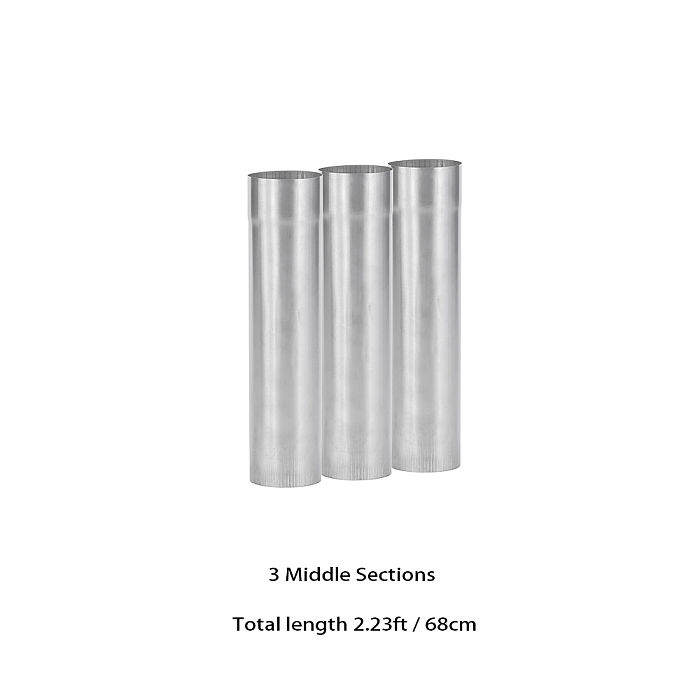 Φ2.36in x 9.84in (Φ6cm x 25cm) Titanium Extension Middle Section Chimney Set | POMOLY New Arrival