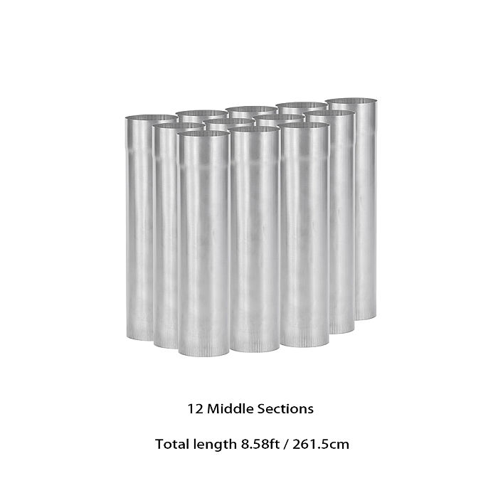 Φ2.36in x 9.84in (Φ6cm x 25cm) Titanium Extension Middle Section Chimney Set | POMOLY New Arrival