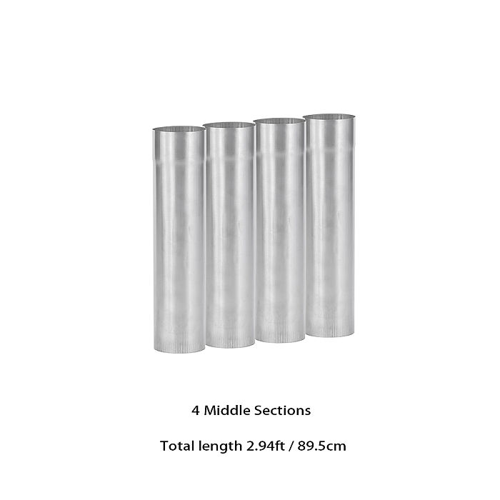 Φ2.36in x 9.84in (Φ6cm x 25cm) Titanium Extension Middle Section Chimney Set | POMOLY New Arrival